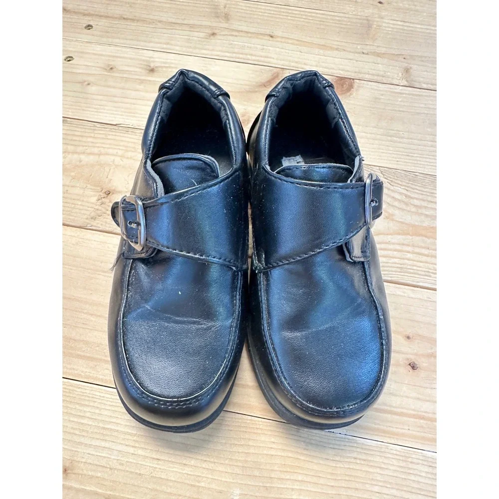 Josmo Black Leather Buckle Strap Loafers Dress‎ Shoes Kid's Size 8